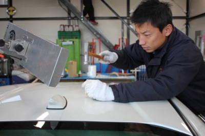 86ルーフのへこみ　デントリペア