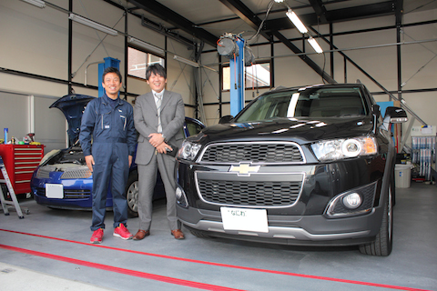 シボレー　キャプティバ　フロントガラス　飛び石　修理