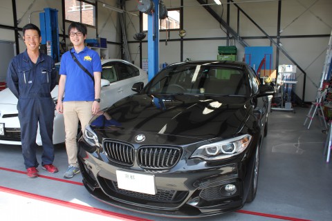 BMW 220i フロントガラス 修理 飛び石