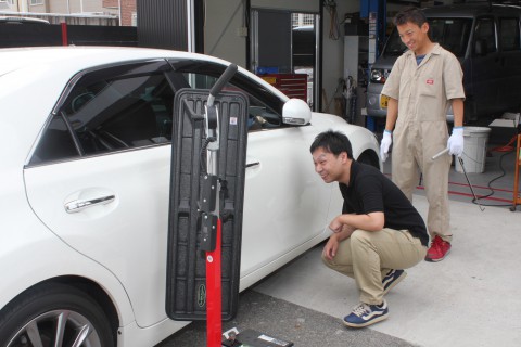 マークX　へこみ　修理　デントリペア