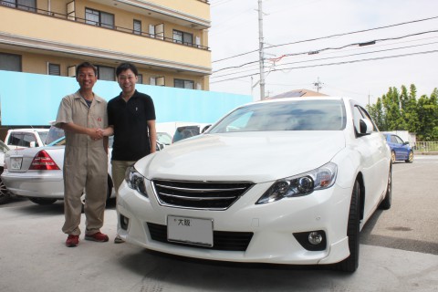 マークX　へこみ　修理　デントリペア