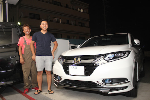 ホンダ　ヴェゼル　へこみ　修理　デントリペア