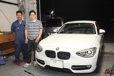 BMW 116i　フロントガラス　修理　ウインドリペア