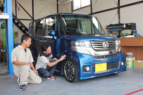 N-BOX　へこみ　修理　デントリペア