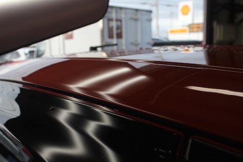 フィット　屋根　へこみ　修理　デントリペア　引っぱり