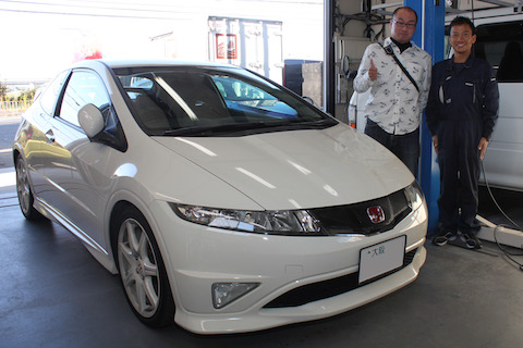 シビック　タイプR　へこみ　修理　デントリペア