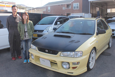 インプレッサ　フロントガラス　飛び石　修理　ウインドリペア