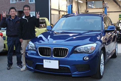 BMW X1 へこみ　修理　デントリペア