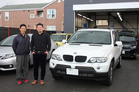 BMW X5 フロントガラス　飛び石　修理