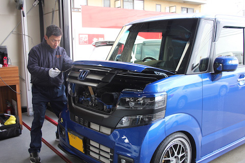 N-box　へこみ　修理　デントリペア