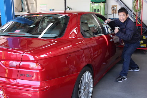 アルファロメロ 156 ヘコミ　修理　デントリペア