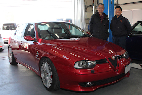 アルファロメロ 156 ヘコミ　修理　デントリペア