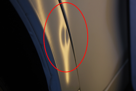 マークX　ヘコミ　修理　デントリペア　引っ張り