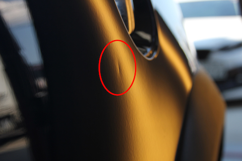 BMW　ミニ　クォーター　ヘコミ　修理　デントリペア