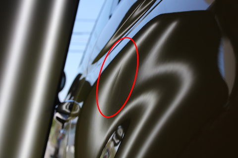 フィアット 500　ヘコミ　修理　デントリペア