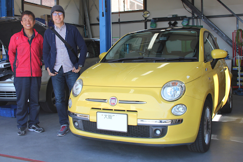 フィアット 500　ヘコミ　修理　デントリペア