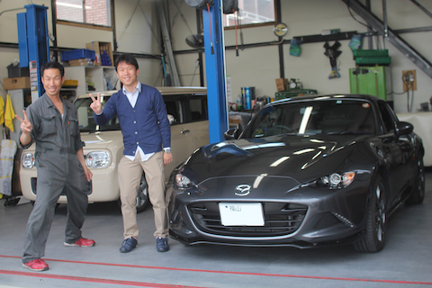 マツダ　ロードスター　ND　フロントガラス　飛び石　修理　ウインドリペア