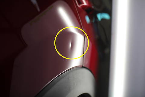 CX-5　ヘコミ　修理　デントリペア　リアクォーター