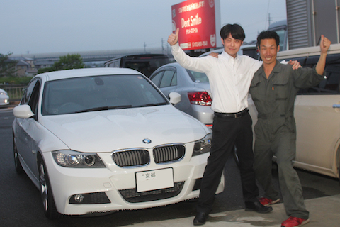 BMW 328i フロントガラス　飛び石　修理　ウインドリペア