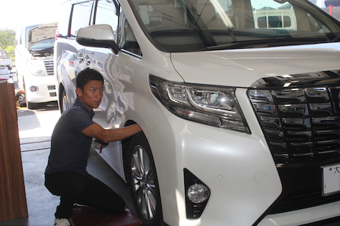 ヴェルファイア　ヘコミ　修理　デントリペア　フェンダー　スライドドア