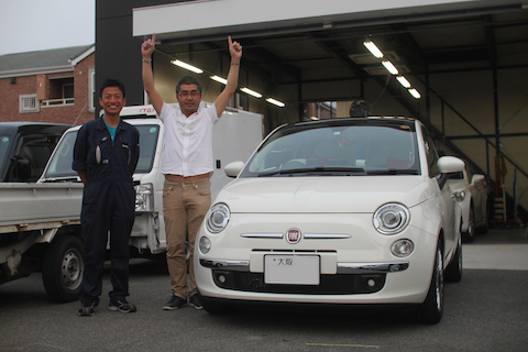 フィアット 500　ヘコミ　修理　デントリペア