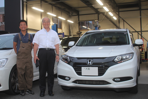 ヴェゼル　ヘコミ　修理　デントリペア