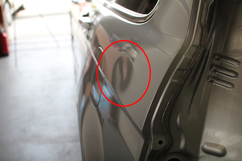 CR-V　ヘコミ　修理　デントリペア　クォーター