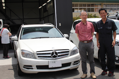 ベンツ　フロントガラス　飛び石　修理　ウインドリペア