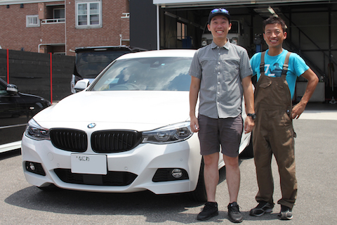 BMW 3 GT　ヘコミ　修理　デントリペア　ドア