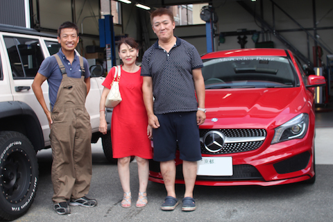 ベンツ　CLA ヘコミ　修理　デントリペア　ドア