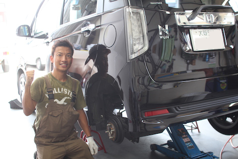 N-box　ヘコミ　修理　デントリペア　クォーター