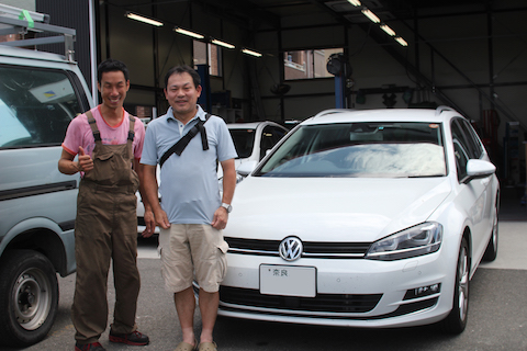 ゴルフ　フロントガラス　飛び石　修理　ウインドリペア