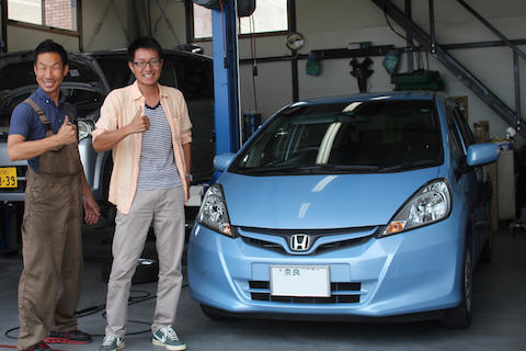 フィット　フロントガラス　飛び石　修理　ウインドリペア