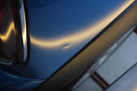 ミニ　クォーター　ヘコミ　修理　デントリペア