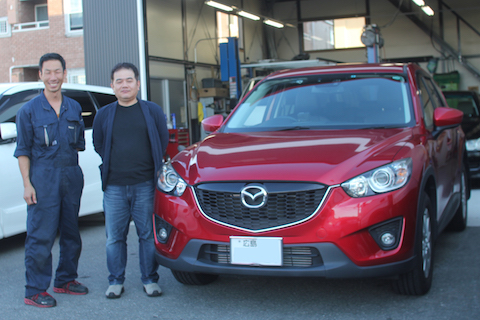 CX-5　フロントガラス　飛び石　修理　ウインドリペア