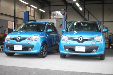 トゥインゴ　ルノー　ヘコミ　修理　ルーフ