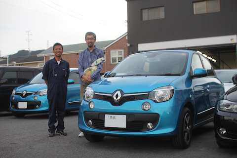 トゥインゴ　ルーフ　ヘコミ　修理　デントリペア