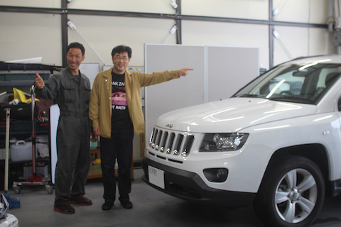 ジープ　コンパス　フロントガラス　飛び石　修理　ウインドリペア