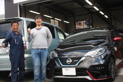 ノート　ドア　ヘコミ　修理　デントリペア