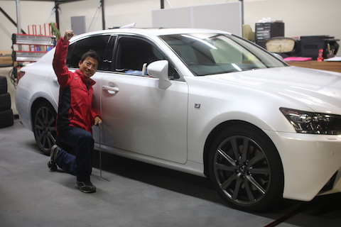 レクサス　GS　ヘコミ　修理　デントリペア