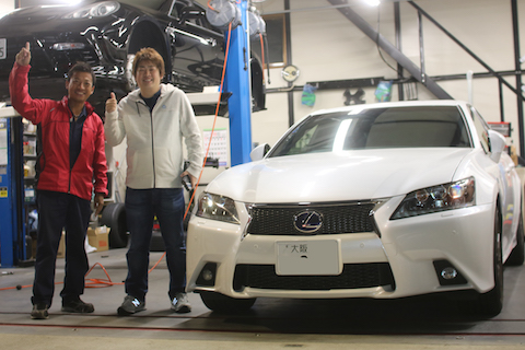 レクサス　GS　ヘコミ　修理　デントリペア