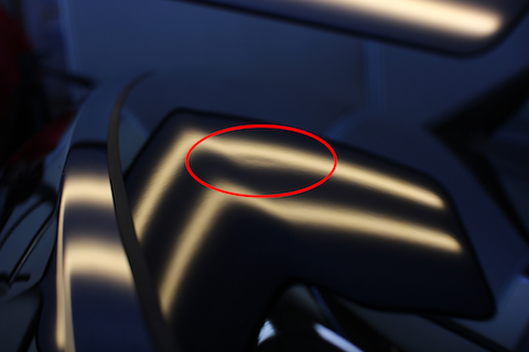 ヴェルファイア　新車　ヘコミ　修理　デントリペア　ボンネット