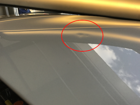 レボーグ　ヘコミ　修理　デントリペア　ボンネット