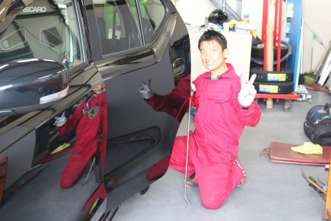 無理だと断られたドアのヘコミ修理、板金しないで値段もお安く！