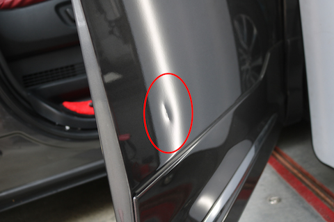 駐車場で自転車をあててヘコミが出来たらデントリペア