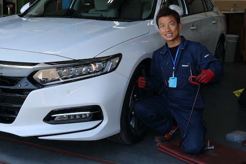 アコードのフロントフェンダーのヘコミを鈑金・塗装しないで修理！