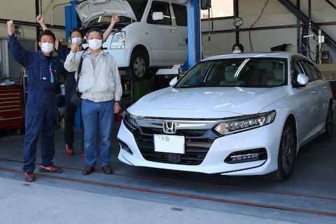 アコードのフロントフェンダーのヘコミを鈑金・塗装しないで修理！