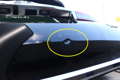 家の駐車場で自転車にあてた時もデントリペアでヘコミ修理！