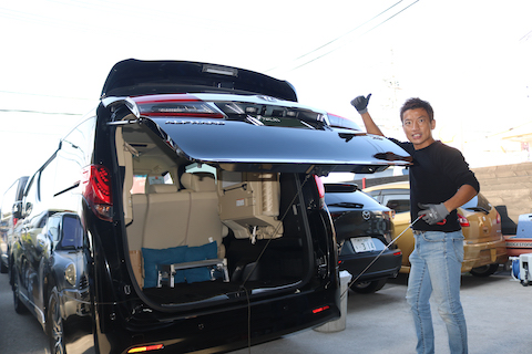 家の駐車場で自転車にあてた時もデントリペアでヘコミ修理！