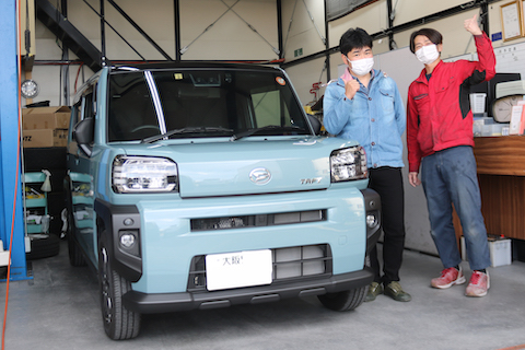 新車タフトのドアにヘコミができても数分で修理が可能！